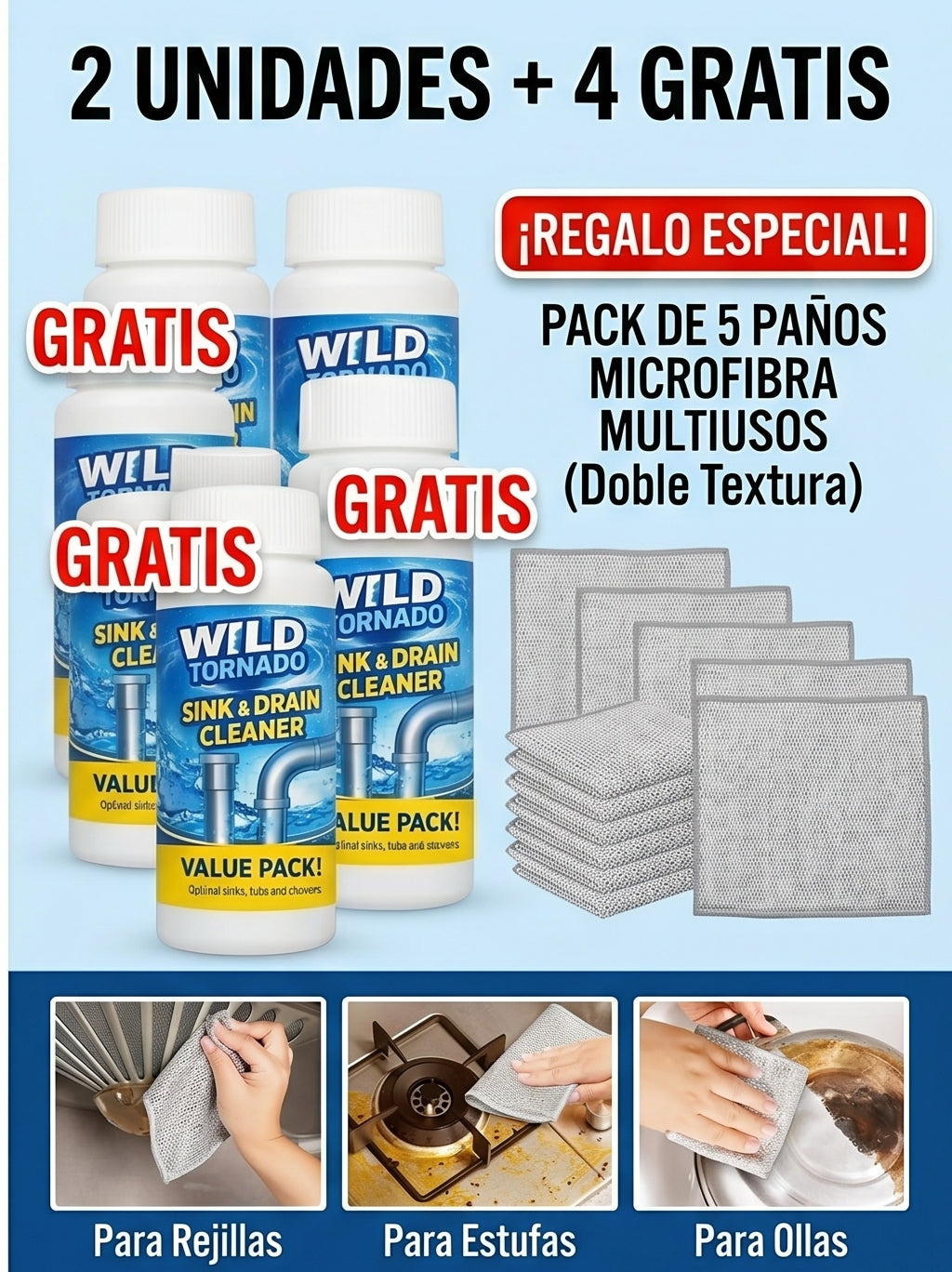 Desatascador WildTornado en Polvo